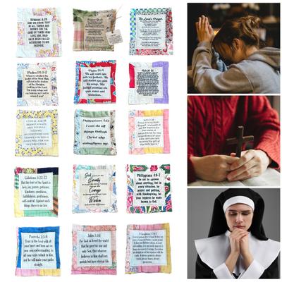 Prayer Quilt with Cross Inside Pocket Hug Prayer Quilt Faith Prayer Mini Scripture Quilts Inspirational Quotes Sympathy Encouragement Gift