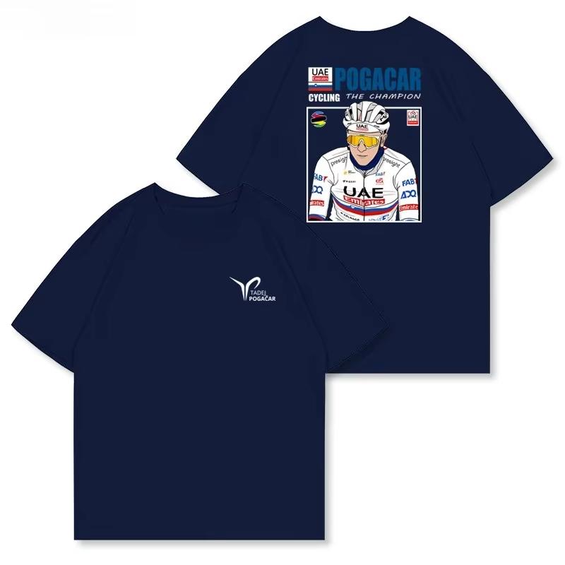 

POGACAR Tshirt Illustration of A Tour De France Bike American Retro Casual Heavyweight Shortsleeved Shirt 2026 Summer new 4XL
