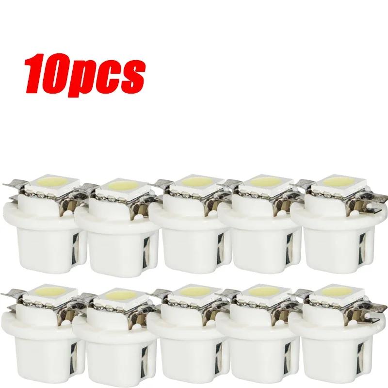 10Pcs T5 B8.5d LED Light Cars Interior Lamp Accessories Speed Lights Bulb Dashboard Side Switch Lamps 12V Instrument Signal Lamp