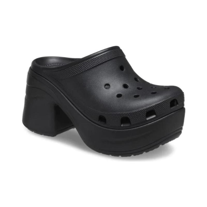 Crocs Siren Clog Black Thick-soled Hole Shoes 8.8 Cm Unisex Black