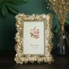 Nordic Vintage Home Photo Frame Family Portrait Nightstand Golden Palm Leaf Border Resin Picture Frames Multiple Size Options