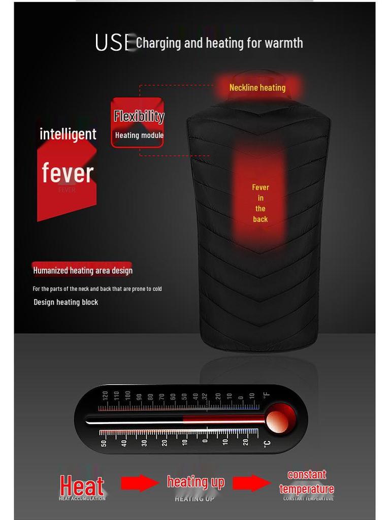 Unisex Smart USB Heated Vest - Electric Warm Cotton Down Coat