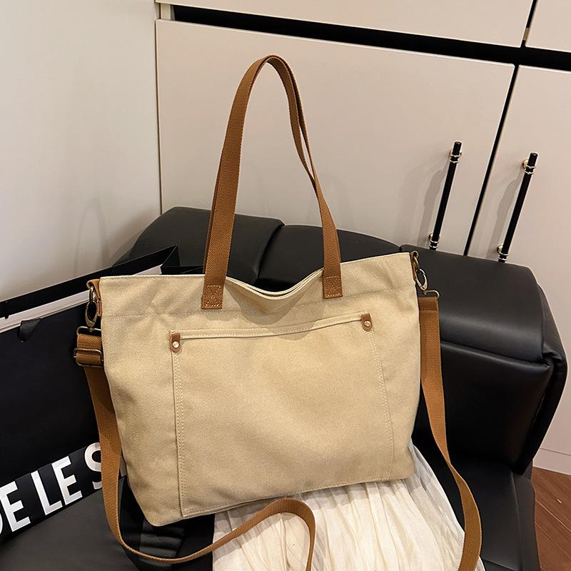 Casual Retro Tote Bag Single-shoulder Crossbody Bag for Female Students Commuting Bag for Work