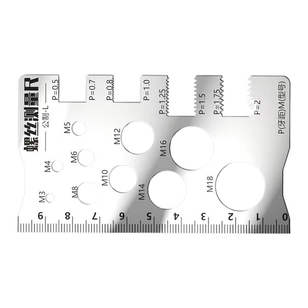Bolt Thread Gauge Screw Measuring Ruler Professional Precise Gauge Checker for Nut Bit Thread Screw Measurement Tool Home Use