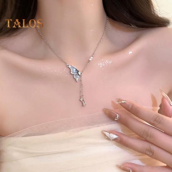 Dame Halskjede Kobber Sommerfugl Anheng Dusk Cubic Zirconia Elektrobelagt Justerbar Lengde Ball Party Halskjede Hals Smykker