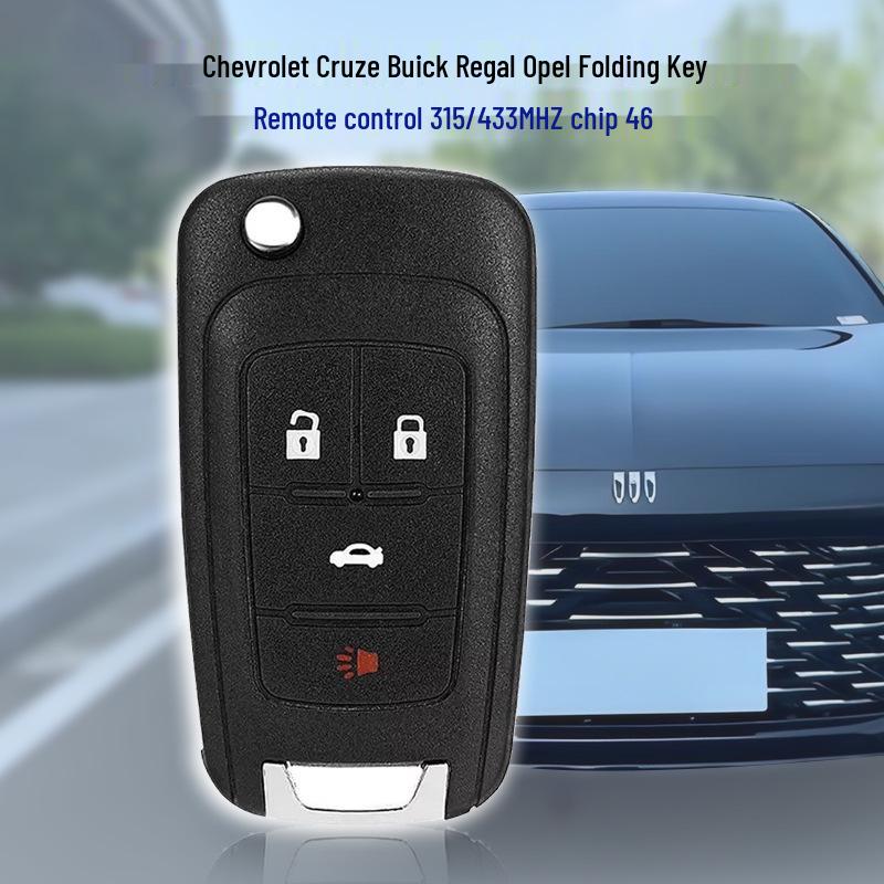 Compatible Remote Car Key for 2-5 Button Chevrolet, Opel, Buick with ID46 Chip (315-433 MHz) 4 Buttons