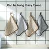 5/10/20Pcs Cleaning Rags Water Absorbent Kitchen Dishcloth Set with Hanging Ring Design Kitchen Cleaning Clothes