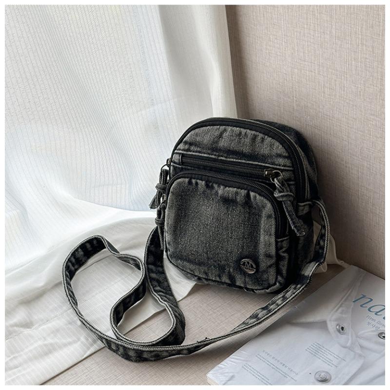Denim bag women's summer new fashion niche shoulder messenger bag high-end mobile phone bag
