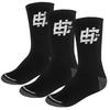 Long Sports Socks Hashtag Three-pack 38-40 Black