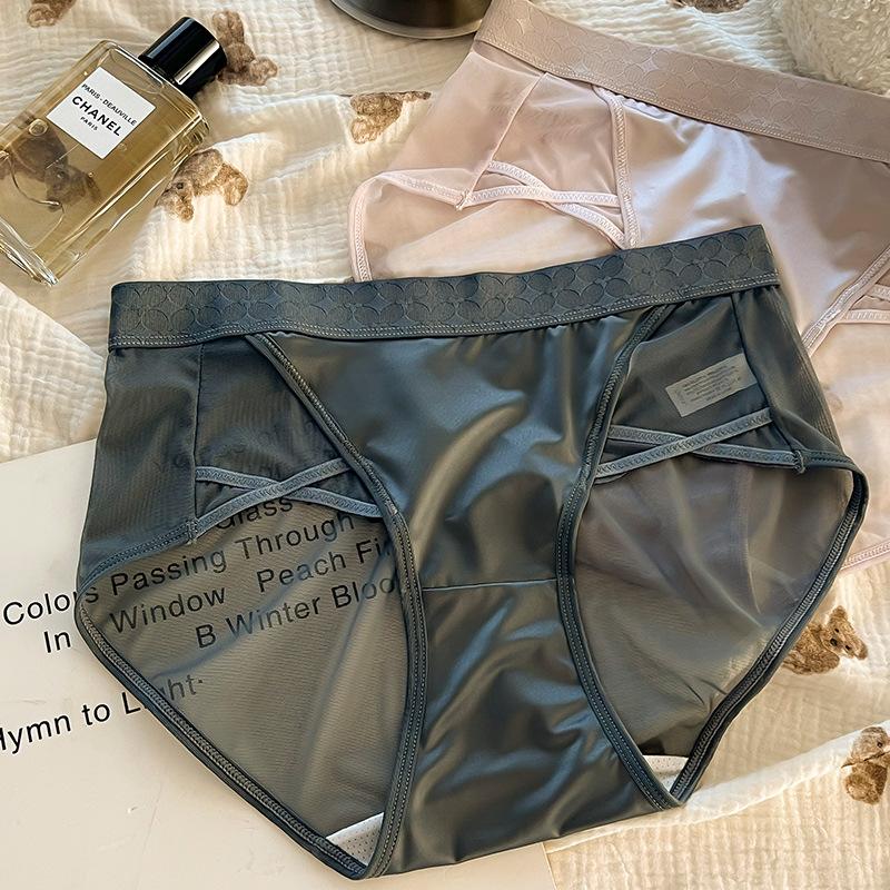 Γυναικεία Εσώρουχα Plus Size, Καλοκαιρινά, Λεπτά, Νέα, Καθαρά Σέξι, Σλιπ Σατέν, Ραμμένα με Σέξι Μέση