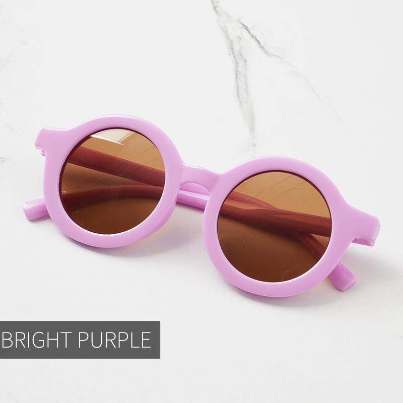 Baby Sunglasses Matte Children's Sunglasses Trendy Round Frame Retro Mocha Colored Glasses  Anti Purple Line