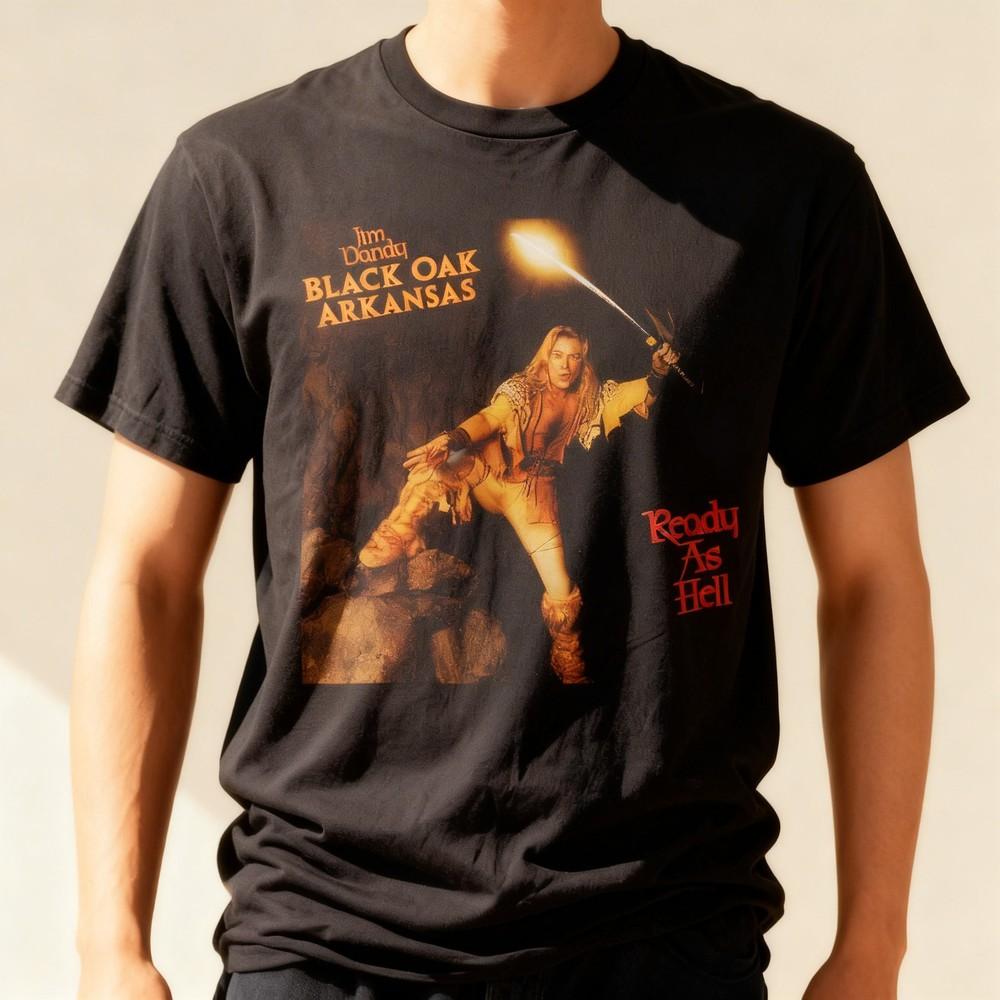 Jim Dandy  Black Oak Arkansas  Ready As Hell Black All Size Shirt Unisex T-Shirt L
