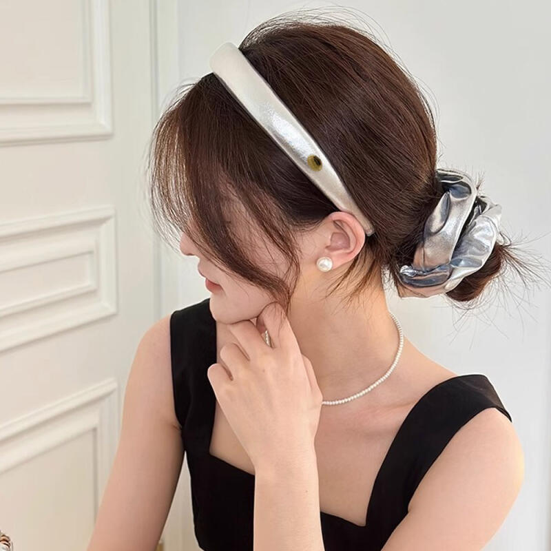Ellie Silver Scrunchie Gopchang Hair Band Hair Tie