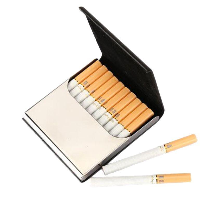 Fashion Metal Cigarette Box Portable Flip Leather Wallet Case Smoke Accessories Gift for Men and Women Cigarette Accessories
