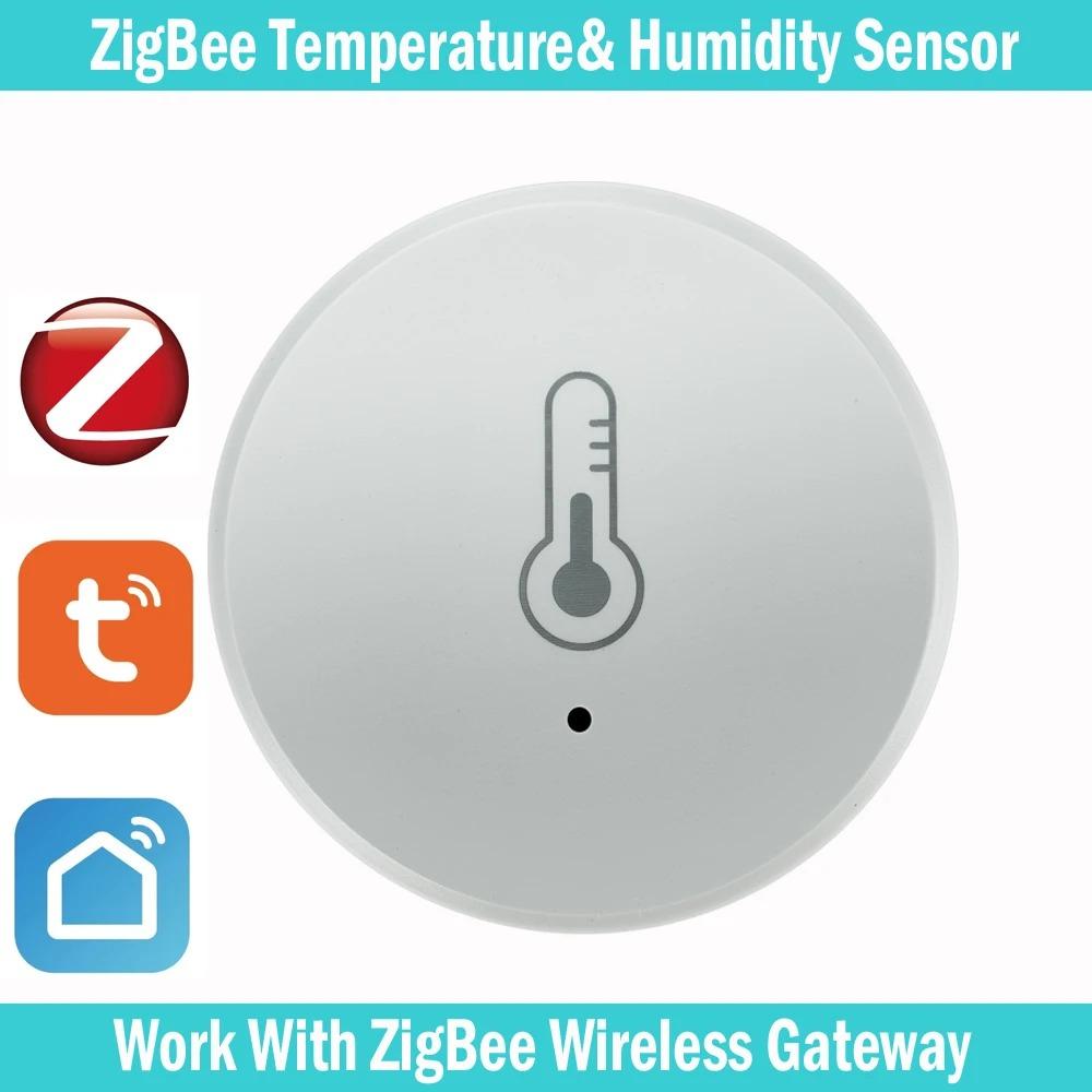 Tuya Zigbee Temperature And Humidity Sensor Voice Control Intelligent Home Hygrometer Real-time Monitoring Voice without battery