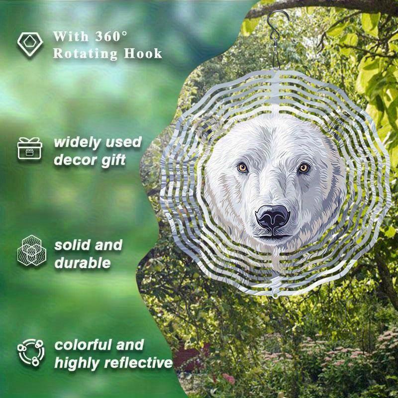 10 Zoll Hängender Windspinner mit 360-Grad-Haken für Balkon-Gartendekoration Frühling Sommer AußendekorationMetall-Windspiele für Heimdekoration