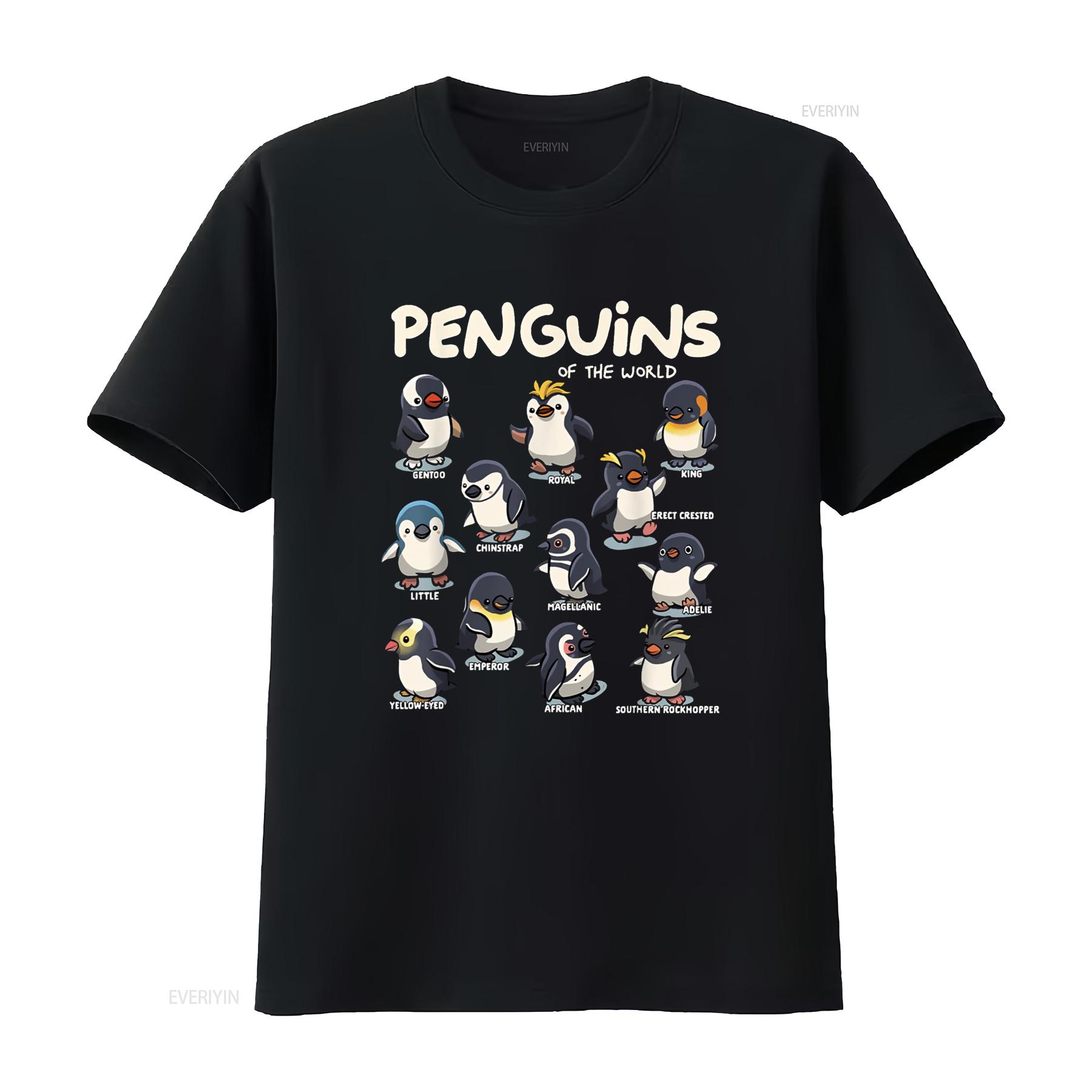 

Penguin T Shirt Penguins Animals of the World Lovers vintage Washed Stylish Slightly homme Comfortable Unisex Stretched 4XL