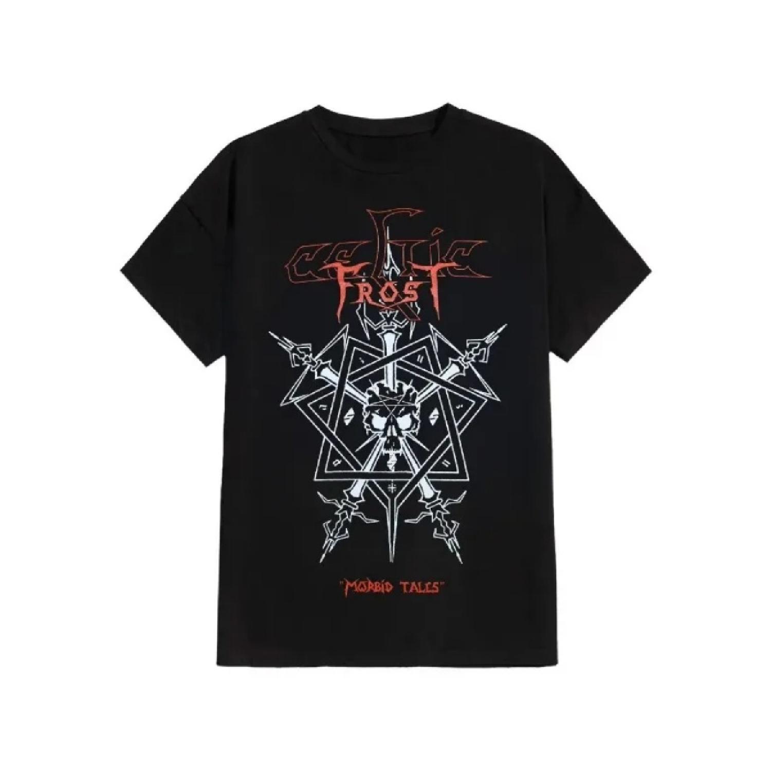 

Summer Celtic Frost Morbid Tales Peripheral Pattern Printing Summer Luxury Brand Men s and Women s T-Shirts Short Sleeves XXXXXL чорний