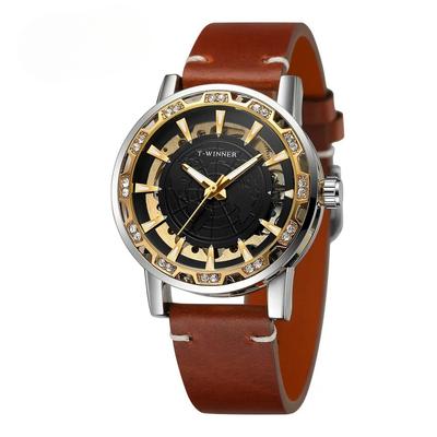 Watch Men's Fashion Casual Classic Popular Rhinestone Hollow Manual Mechanical Watch