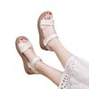 Popular Sandals Women's 2025 Summer New Mother Shoes Soft Sole Soft Surface Light Non-slip Comfortable Middle-aged and Elderly Beach Shoes