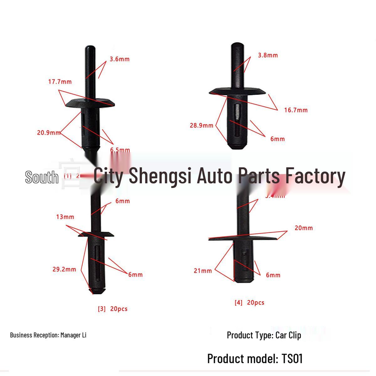 

80-Piece Mixed Car Trim Fasteners Set - Push Pin Clips & Panel Lining Accessories 20pcs Assorted