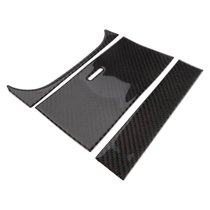 Black Carbon Fiber Style Center Console Storage Box Panel Trim Cover Fit For Jaguar F-Type 2013-2022 Left Hand Drive