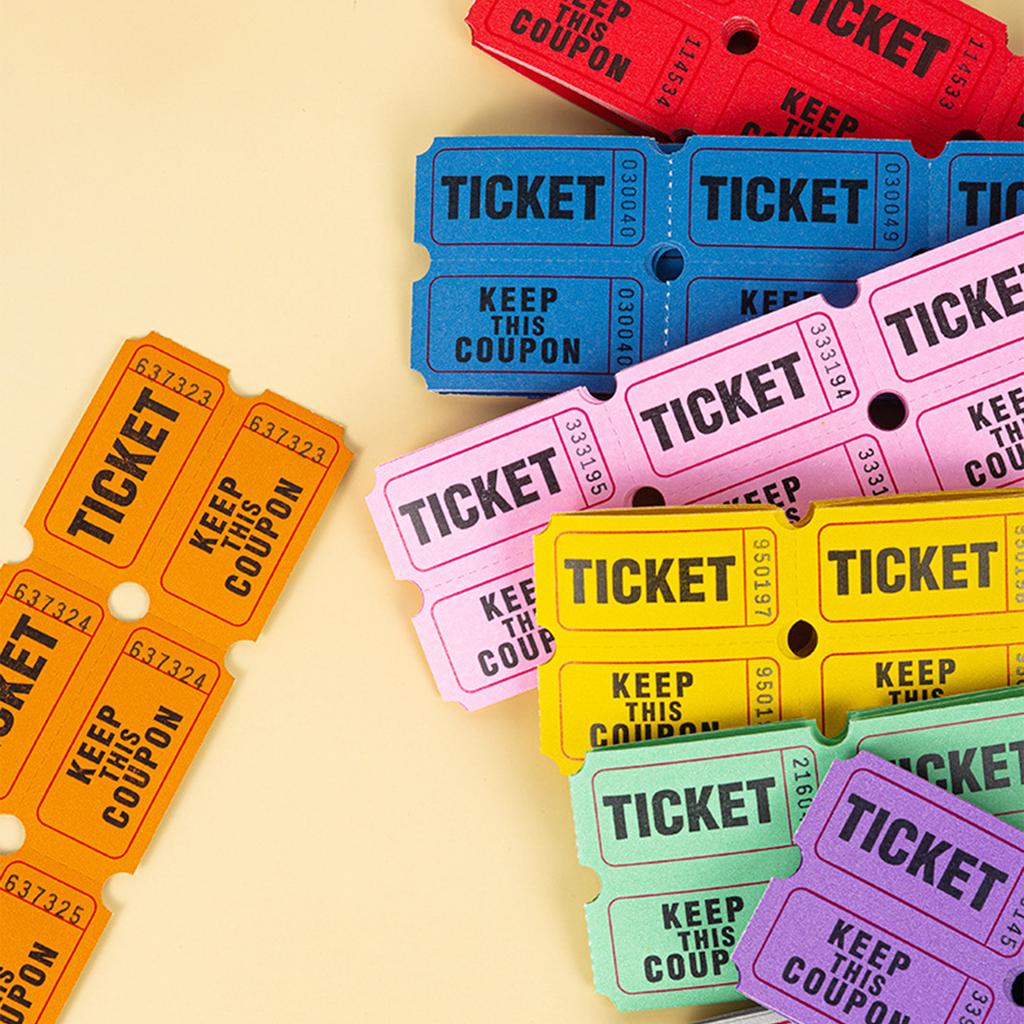100 Stück Veranstaltungs-Tickets Doppelrolle fortlaufend nummeriert Tombola-Tickets für Konzerte Ausstellungen Klassenzimmer Belohnungen Preise