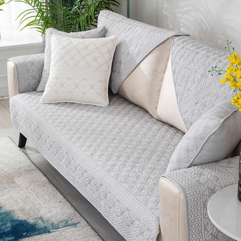 Manufacturer Nordic Pure Cotton Sofa Cushion, Four-Season Simple And Modern Universal Non-Slip Back Cotton Sofa Cover Towel Seat Cushion