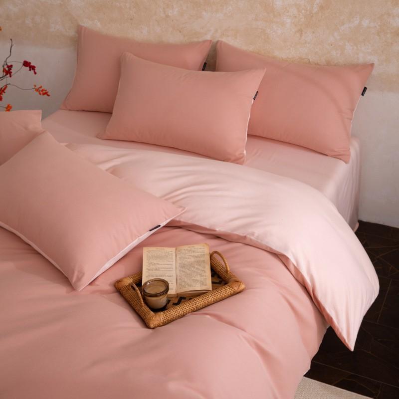 Cotton Brushed Solid Color Patchwork Thick Bedding Set Simple Style Sheet Duvet Cover Pillowcase Dorm