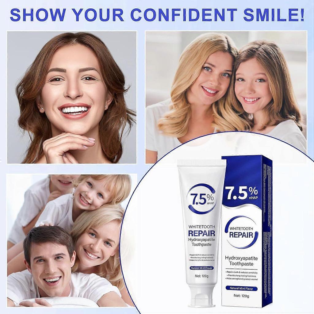 7.9% Nano Hydroxyapatite Toothpaste 2Pcs - Gum Care Strengthen, Repairs Teeth and Reduces