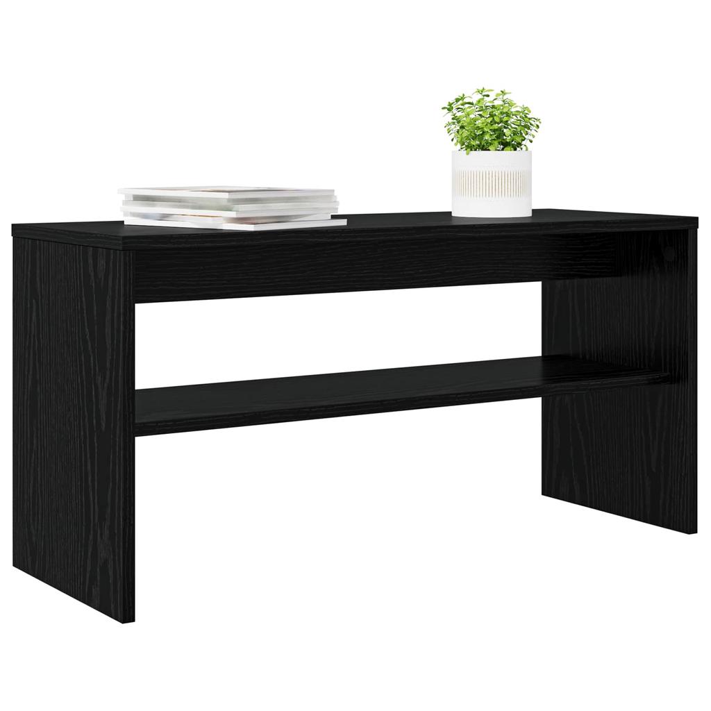 TV Stand Black Oak Look 80 X 30 X 40 Cm Engineered Wood