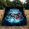 Seattle Kraken Logo Blanket Flannel Throw for Sofa, Indoor, Camping, Living Room, Office, Chair, And Bed Soft Birthday Gift