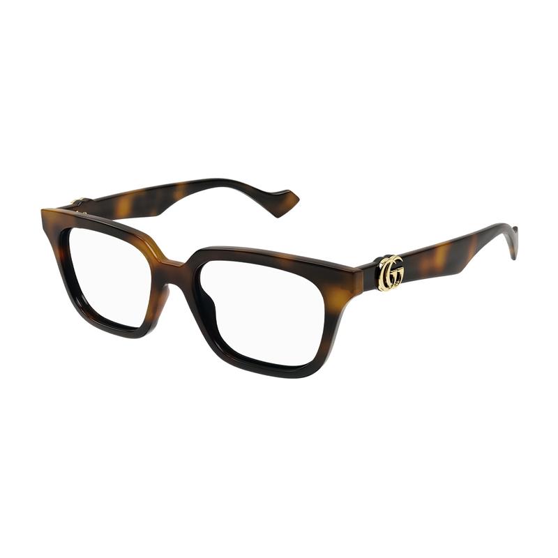 Gucci optical glasses Temple Logo Decoration Injection Square Frame Unisex Couple Style Tortoiseshell 53 dust bag + glasses case (random color)
