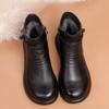 Leather Soft-soled New Cotton Shoes Warm Women's Short Boots Middle-aged and Elderly Non-slip Women's Boots