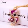 Luxurious Crystal Pendant Long Necklace Featuring Vintage Punk Style Rhinestone Owl