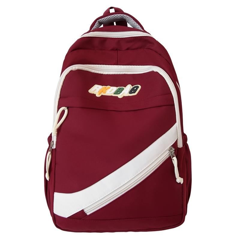 Student School Bag Women Large Capacity Contrast Color Backpack