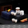 Suet jade travel kung fu tea set camping with tea tray portable storage bag business gift