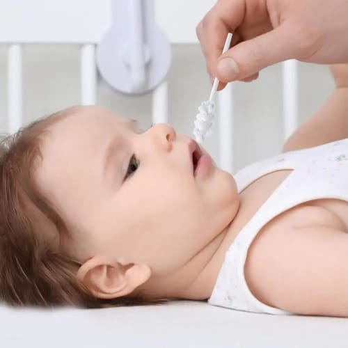 Baby Tongue Cleaner, Baby Oral Cleaner - Portable Toddler Toothbrush, 30-Piece Set of Baby Teething Cleaning Sticks, Portable Gauze Toothbrush, Toddle