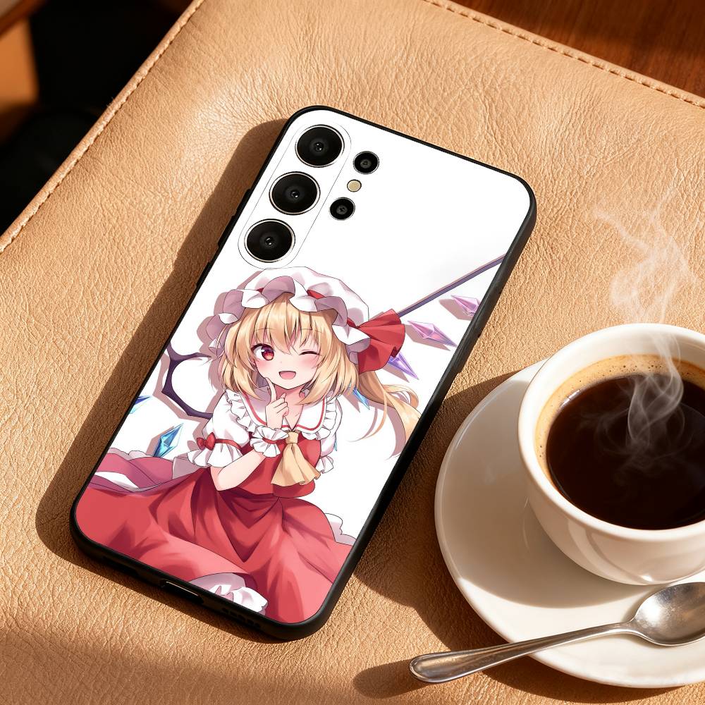 Cute TouHou Project Flandre Phone Case For Samsung S26,S25,S24,S21,S22,S23,S30,Ultra,S20,FE,Lite,10,9,Black Cover