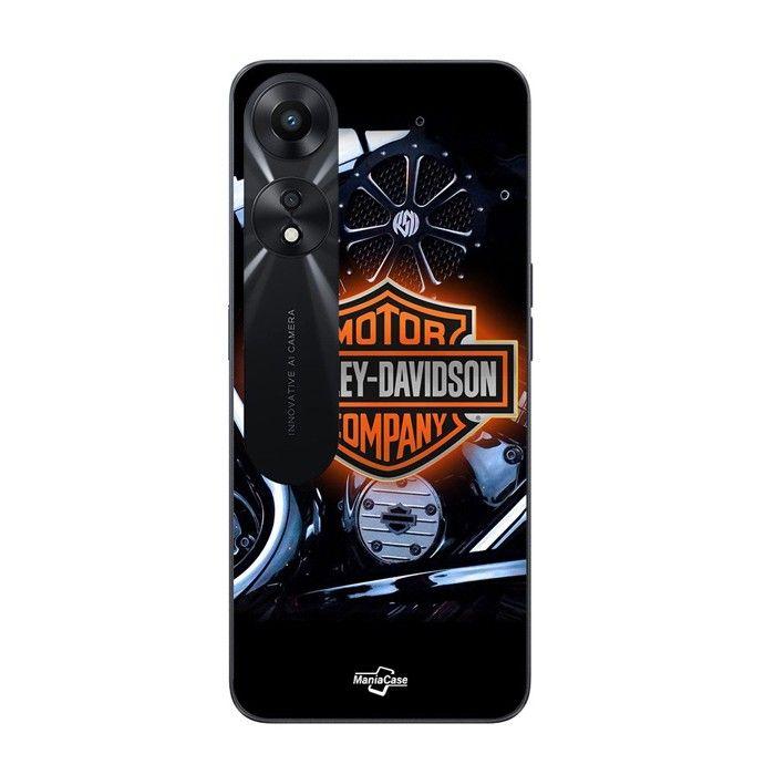 Coque de téléphone - MANIACASE - Oppo A78 5G - Silicone TPU - Noir - Harley Davidson Logo