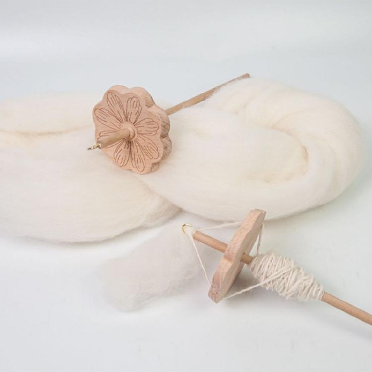 2 st Haspelgarn Handspindel Trä Vävspindel Vikt Garnspinnverktyg för Entusiaster