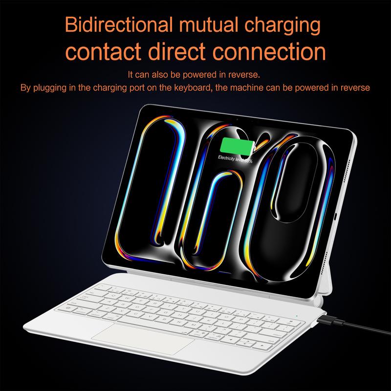 LFOIQN Magic Keyboard For iPad Pro 11/13 Inch 2025 M5 M4 Pro 12.9 M3 M2 Air 11"/13" 4th 5th 6th Pogo Pin Direct Connection Case