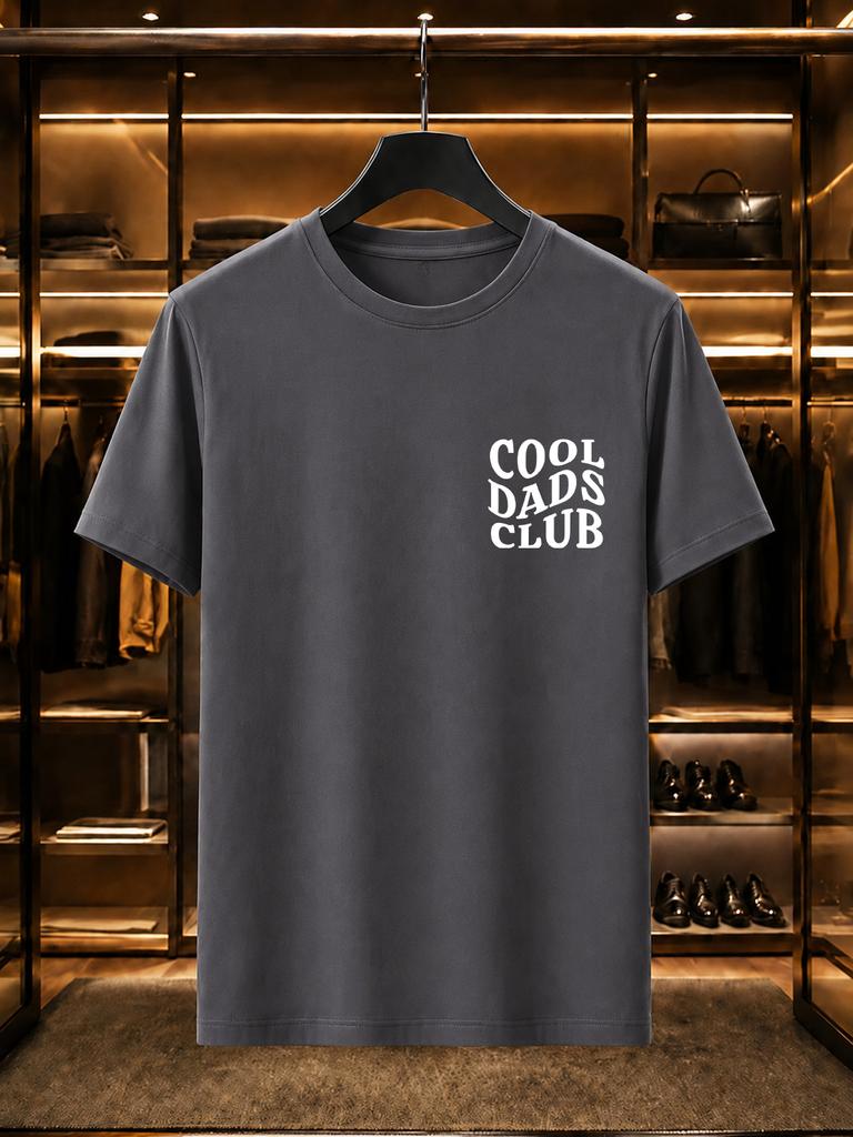 2026 New 100 Cotton Tshirt Cool Dads Club Chest Print Fathers Day Fashion Casual Short Sleeve