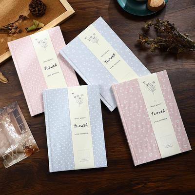A5 Polka Dot Cotton Linen Hardcover Notebook with Custom Embroidered Logo