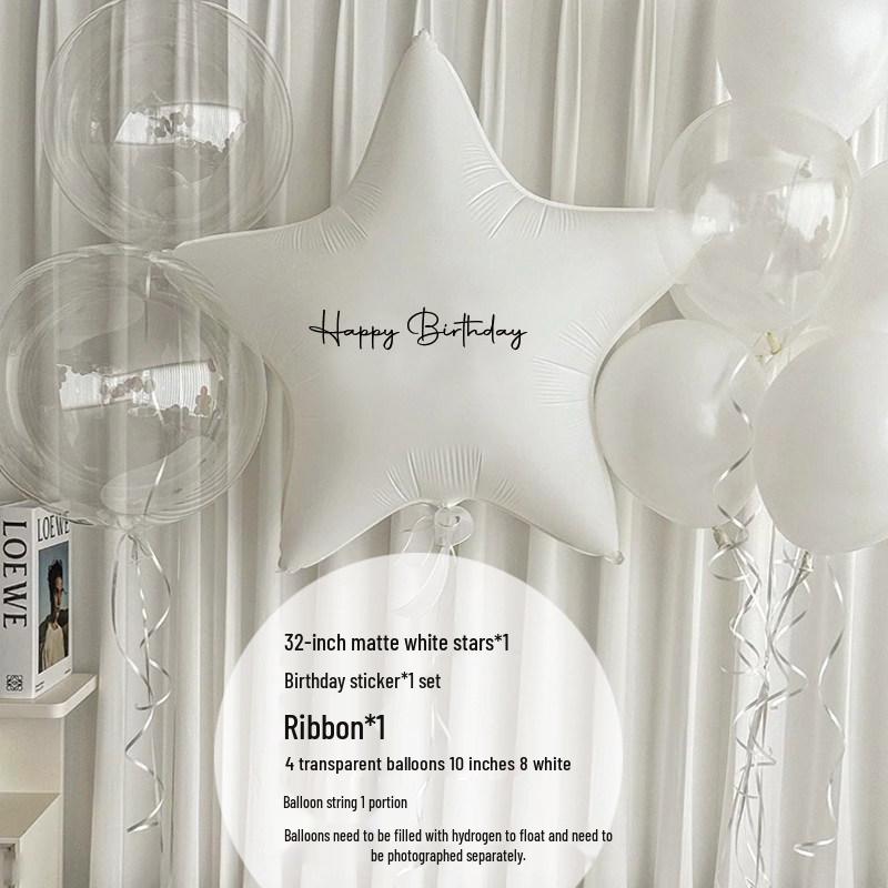 Extra-Large Five-Point Star Balloon Foil Decoration for Children's Birthday Backdrop