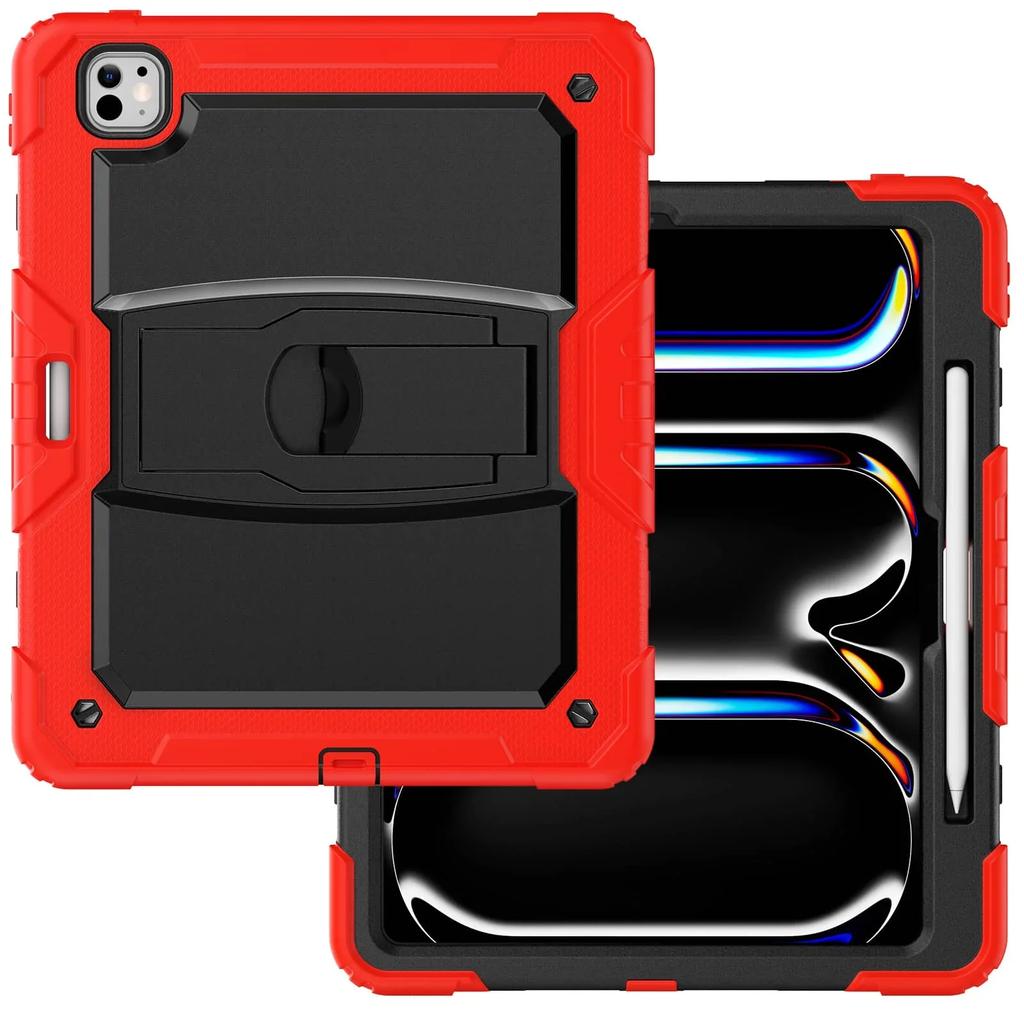 Heavy Duty Cases for Apple iPad Pro 13-inch (M4) 2025 Model A2925, A2926 with Kickstand Function & Lanyard Shockproof Cover