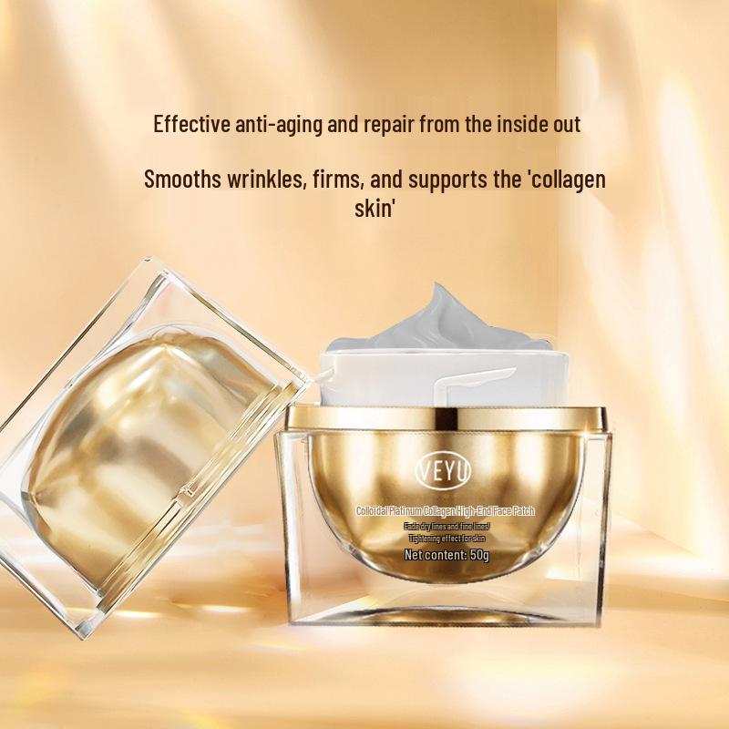 VEYU Colloidal Platinum Collagen Face Cream - Firming, Anti-Wrinkle, and Hydrating for Brightened Skin Tone.