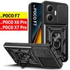 Capa For POCO F7 / X7 Pro X6 Pro 5G Case Armor Slide Camera Lens Protection Cover for Xiaomi POCO X6 Pro 5G Ring Stand Funda