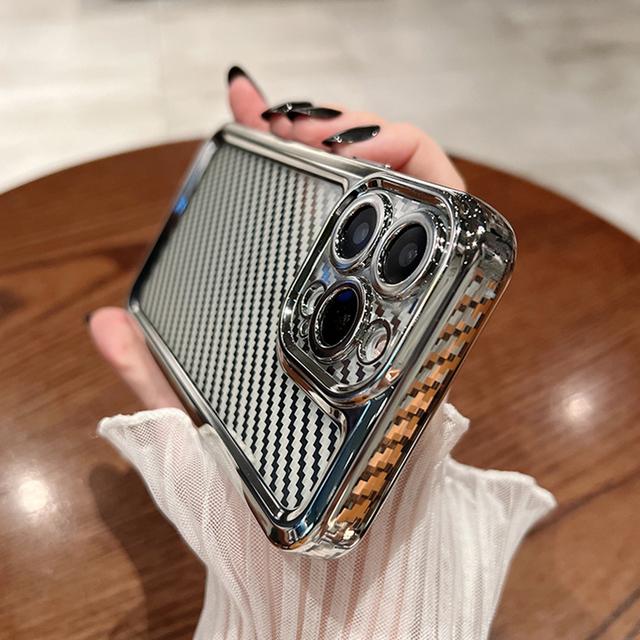 

Роскошный противоударный прозрачный чехол с текстурой углеродного волокна для Iphone 13 12 11 Pro Max Xr X Xs 7 8 Plus Se с покрытием, силиконовый чехол for iphone 13