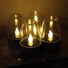 Solar Candle Light Outdoor LED Flameless Metal Candle Lamp Terrace Halloween Decoration Light Garden Waterproof Yard Lawn Light